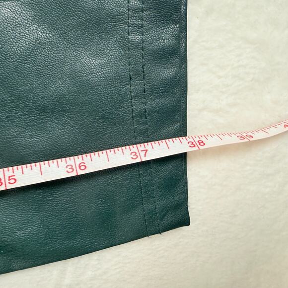 Boston Proper Womens Pants Green Large High Rise Ankle Faux Leather Edgy Glam - Picture 7 of 7
